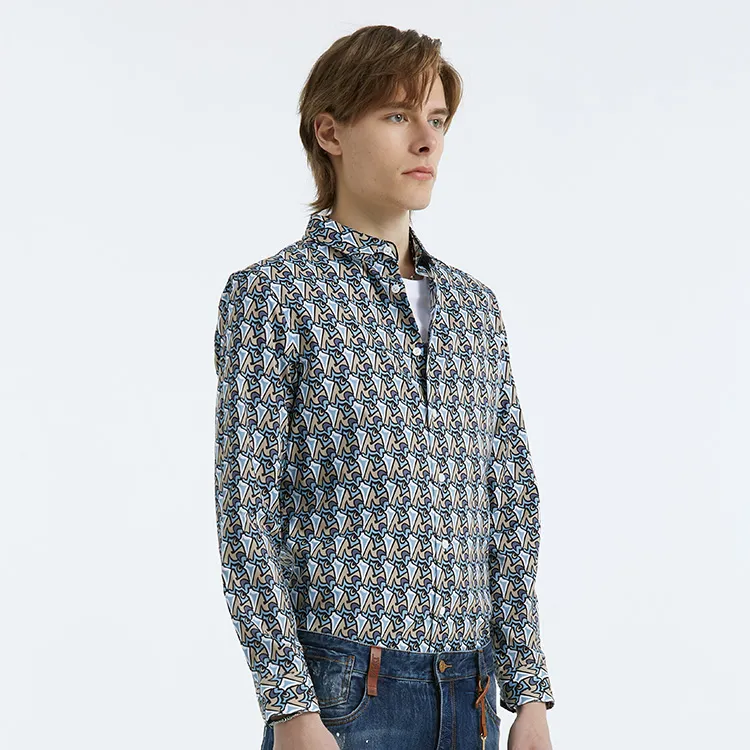 DAVID NAMAN Shirts Men Blue-4