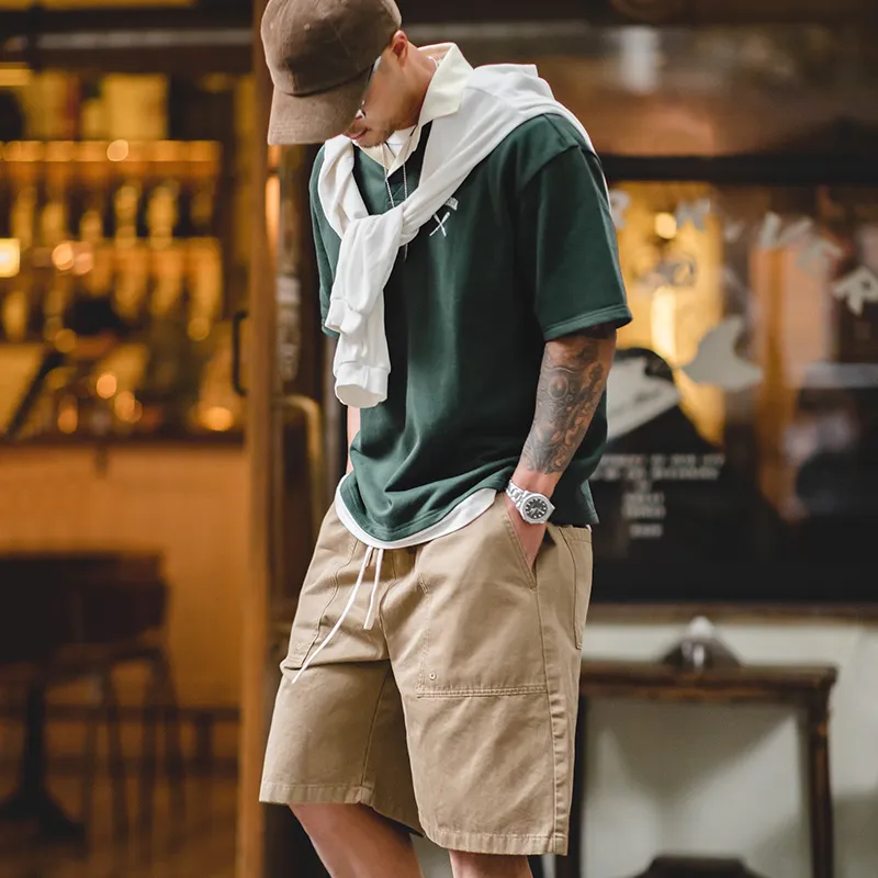 MADEN Polo Shirts Men Dark Green-6