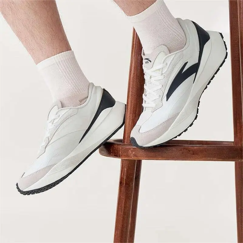 Anta Life Collection Cushioning Anti Slip And Wear Resistant Low Top Sports Casual Shoes Unisex White Gray-5
