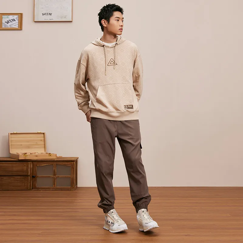 PEAK Knitted Sweatpants Men Charcoal Gray Brown-6