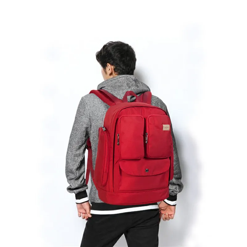 COWBONE Nylon Fabric Backpack Medium Size Unisex Red/Black/Blue-6