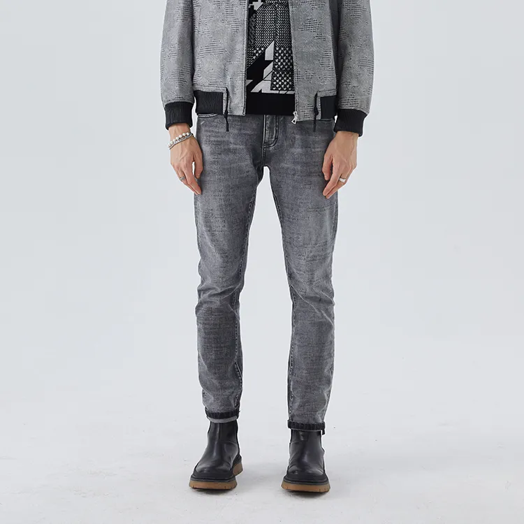 DAVID NAMAN FW22 Straight Jeans Men's Gray-4