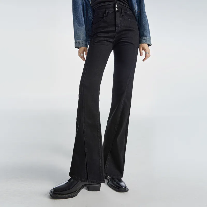 MEETLADY Flared Pants Jeans Women's-2