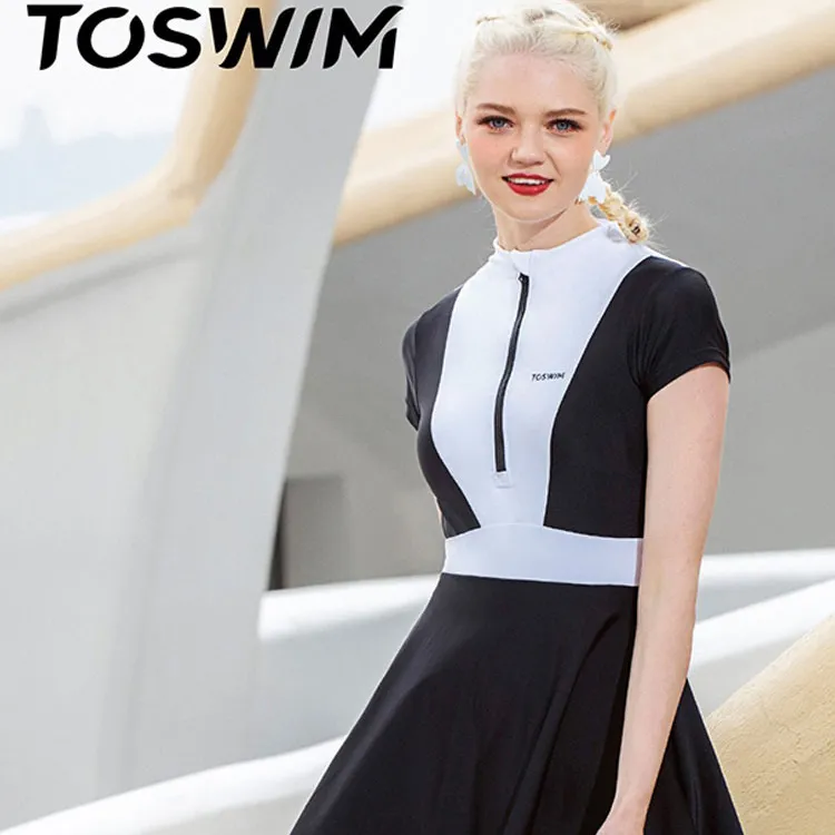 TOSWIM Swim Dresses & Skirts Women's Sweet White Black Skirt-2