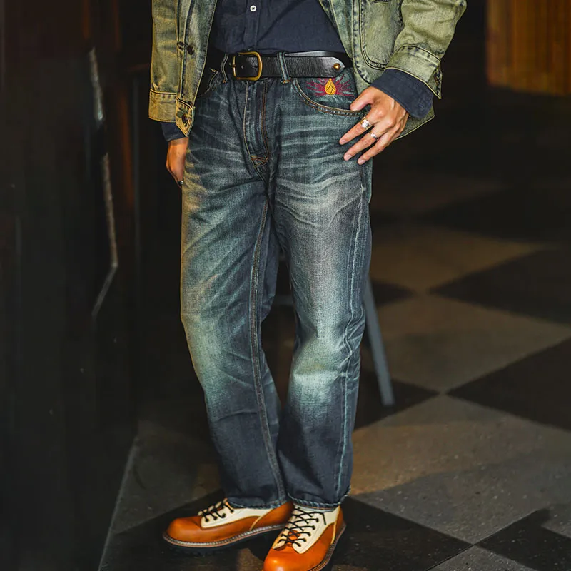 TEKABLU Jeans Men's Washed Blue-3