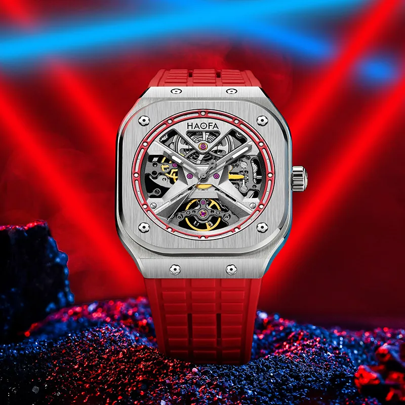 HaofaTourbillon Automatic Mechanical Movement Watch Men's Watches Cut-Out Dial 1961-B-13