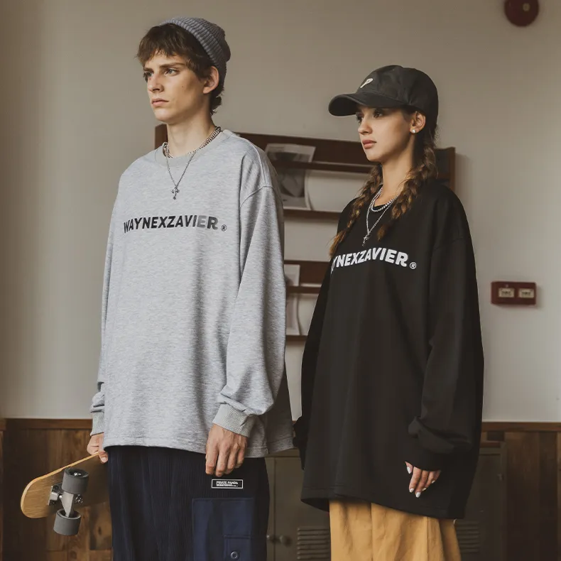 WAYNEXZAVIER Crew Neck Loose Fit Sweatshirt Unisex-5