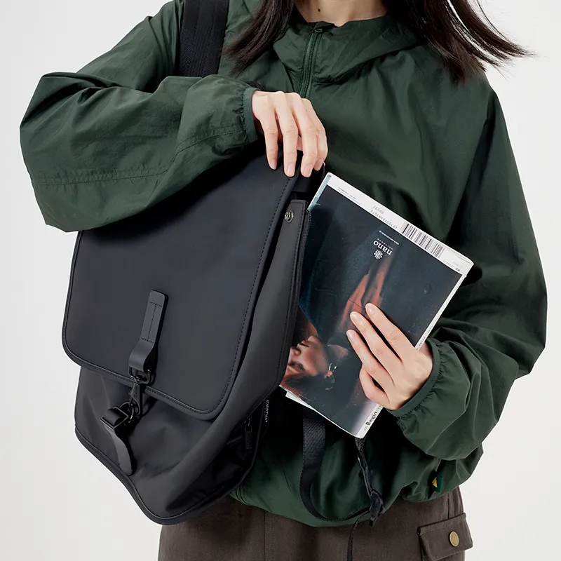 MYEDITION Backpacks PU Black Unisex-6
