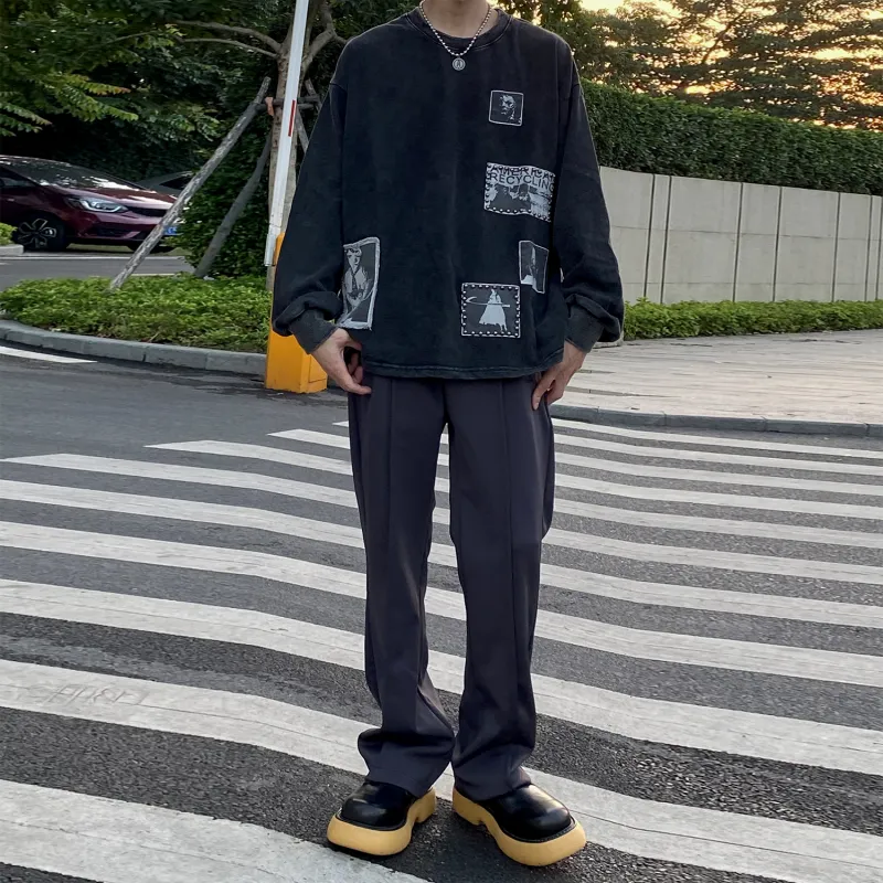 XINYINSU Casual Pants Unisex Dark Coffee-4