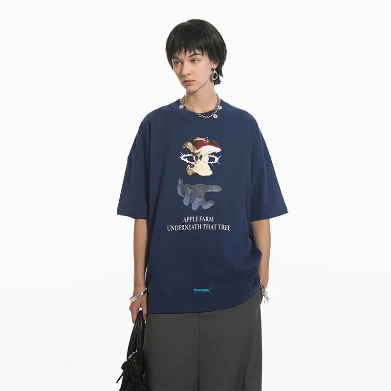 UNVESNO T Shirt Unisex Dark Blue-5