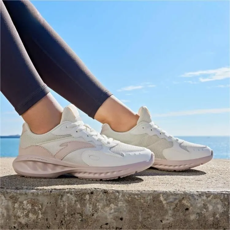 Anta Nebula Cushioning, Slip Resistant, And Abrasion Resistant Low Top Running Shoes Women's White Gray-6