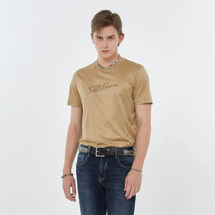 DAVID NAMAN T Shirts Men Mixed Camel-3