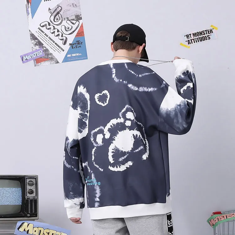 Bt Crew Neck Loose Fit Cardigan Sweatshirt Spring Fall Unisex-3