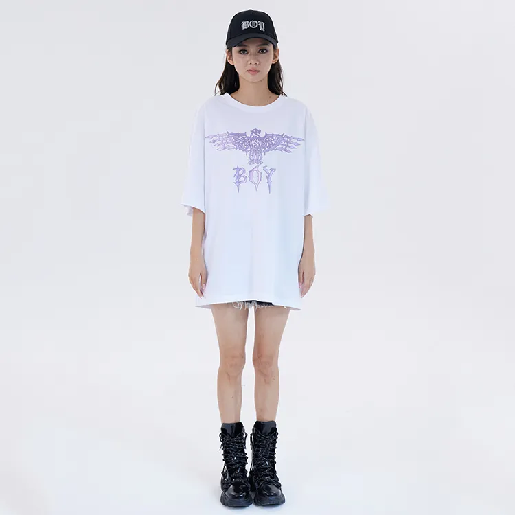 Boy London FW22 Drop Shoulder Sleeve T Shirt Unisex White-2