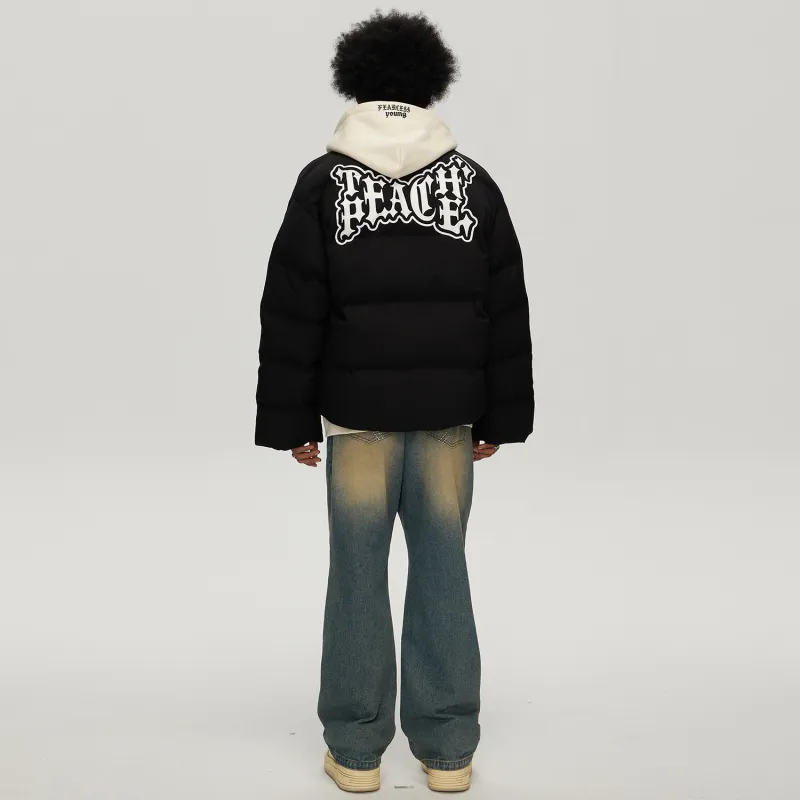 Teach Peace Puffer Jacket Unisex-5