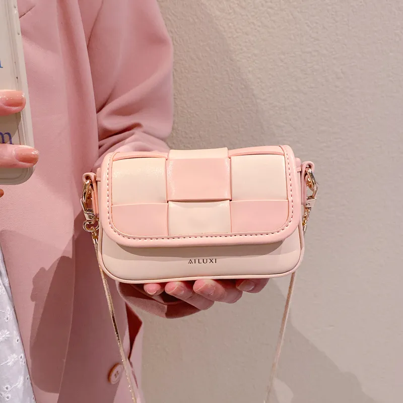 AILUXI PU Small Square Bag Crossbody Bags Mini Women's Pink-7