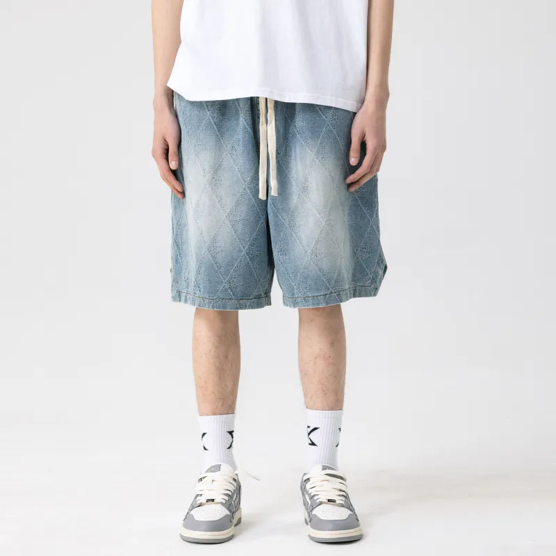 XINYINSU Denim Shorts Unisex Blue-2