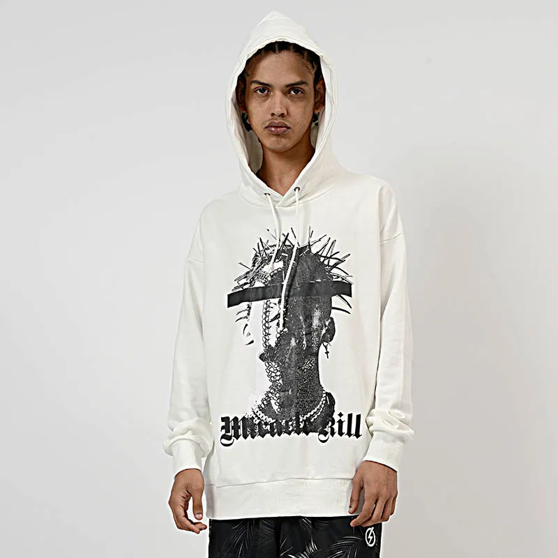 MIRACLE KILL Hooded Loose Fit Sweatshirt Unisex-4