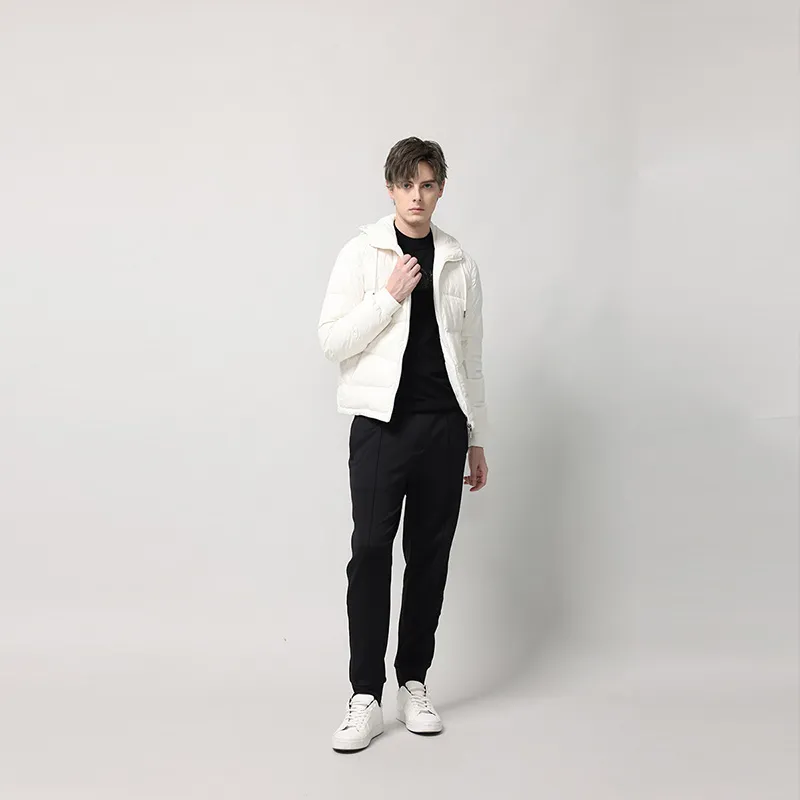 RARE FW22 Solid Color Hooded Down Jacket Men's White-3