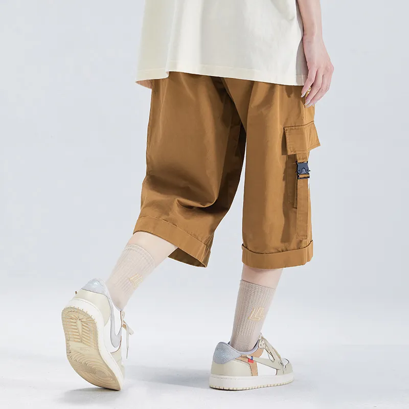 LAMLICKA Straight Casual Pants Unisex Brown-5