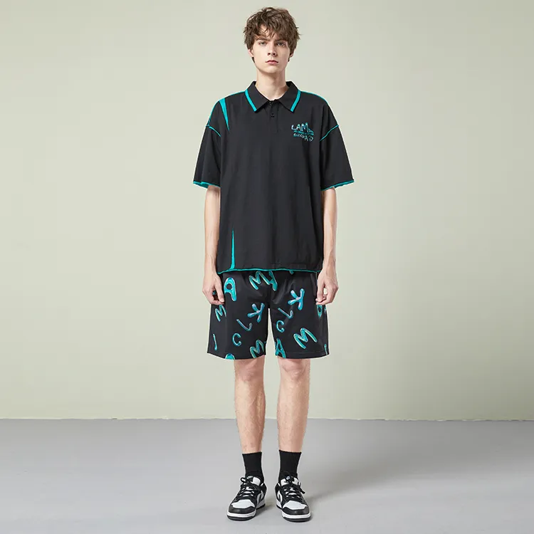 LAMLICKA Polo Shirts Unisex Black-2