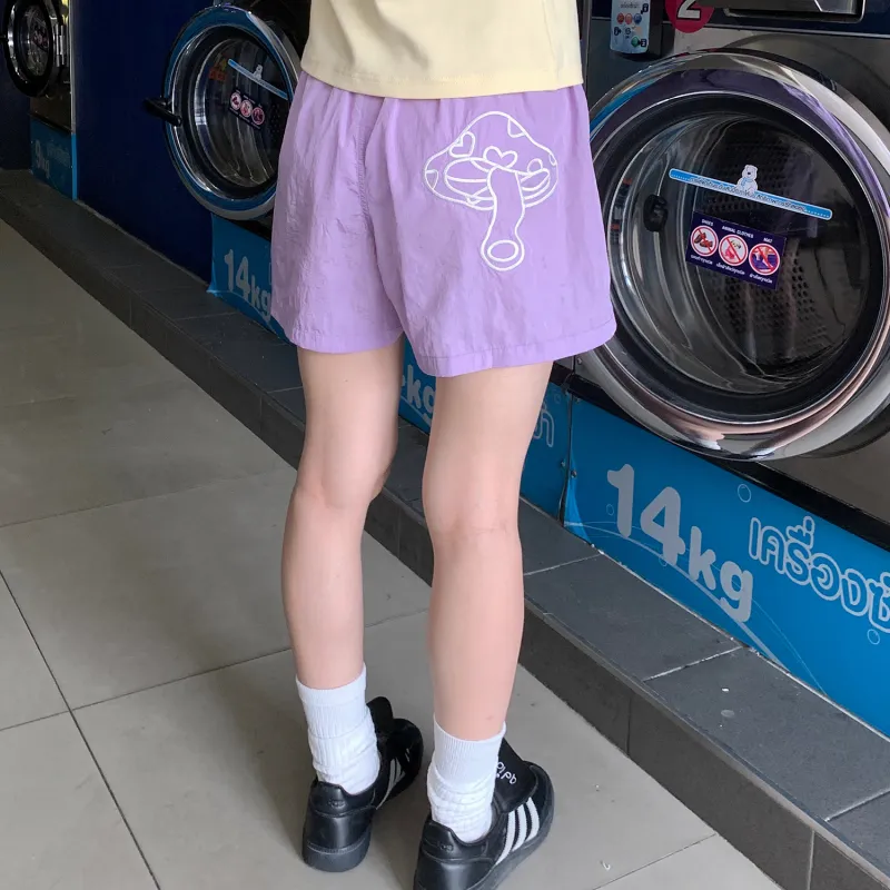 MeiHaoStore Casual Shorts Women's Purple-2