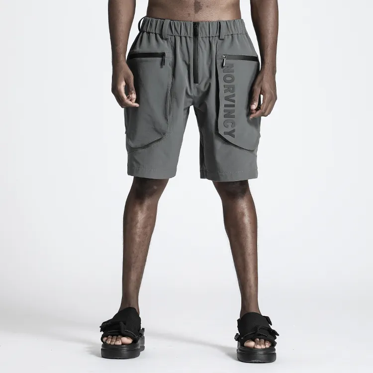 NORVINCY Urban Techwear Zip Patch Pocket Cargo Shorts Unisex-7