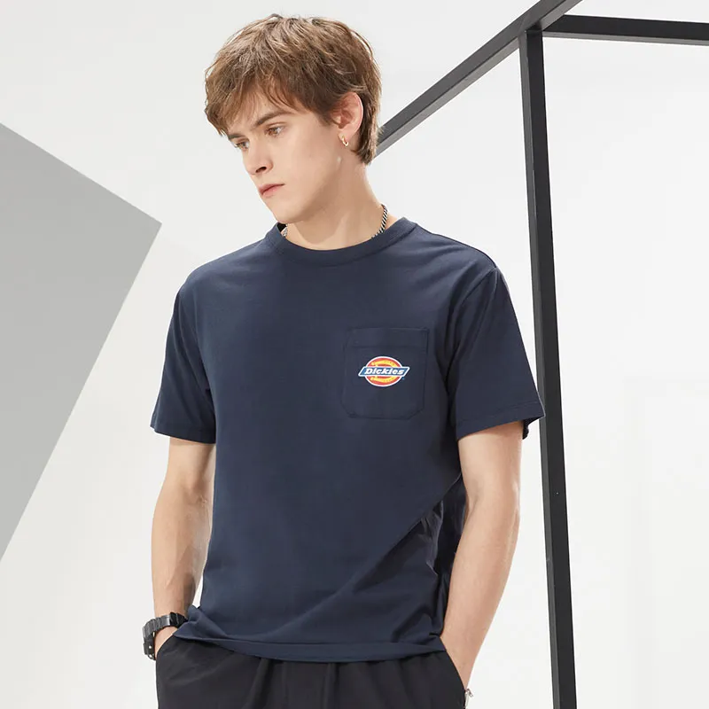 Dickies SS21 Crew Neck Fitted Straight Short Sleeved T Shirt Men's Dark Marine Blue-3