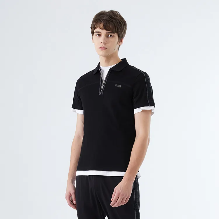 DAVID NAMAN Polo Shirts Men Black-4