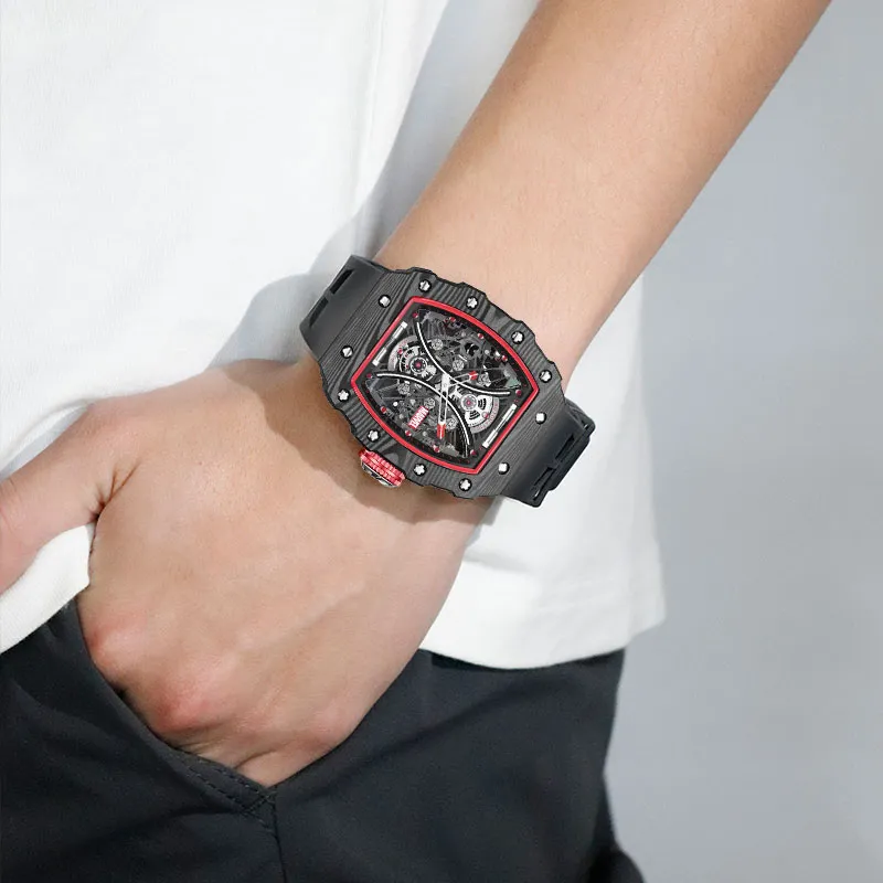 MARVEL Hero Collection Mechanical Movement Rubber Strap Watch Men's Watches Black Dial-1