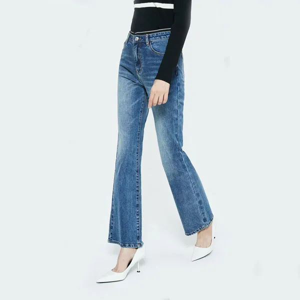 DKNY FW22 Flared Pants Jeans Women's Denim Blue-2