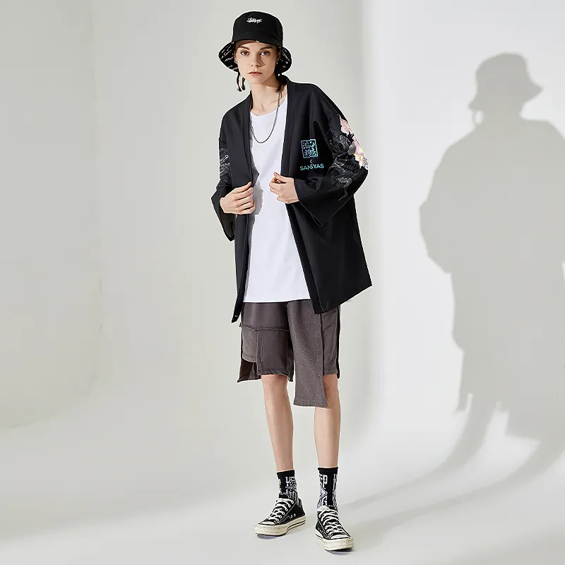SANSYAS Trench Coats Unisex Black-3