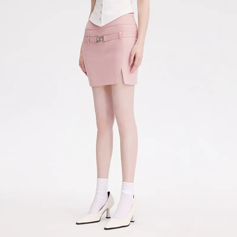 AZEPAM Casual Short Skirts Women's Pink-5