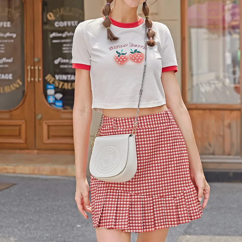 Miffy PU Chain Bag Versatile Saddle Bag Shoulder Bag Crossbody Bag Regular Women's Green/White-5