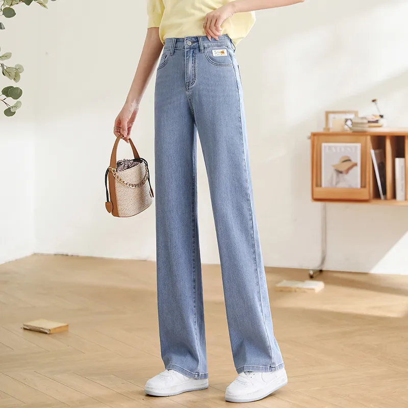 MITUAN Wide Leg Jeans Women's Light Blue-2