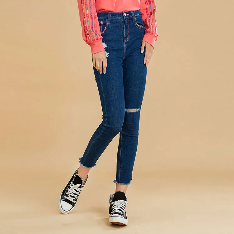 LALABOBO Pencil Pants Moderate Jeans Women's-7