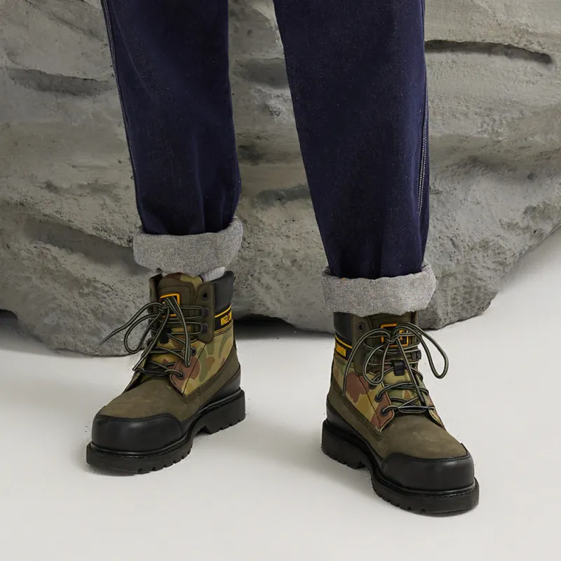 CAT Outdoor Boots Unisex Camouflage Black Green-5