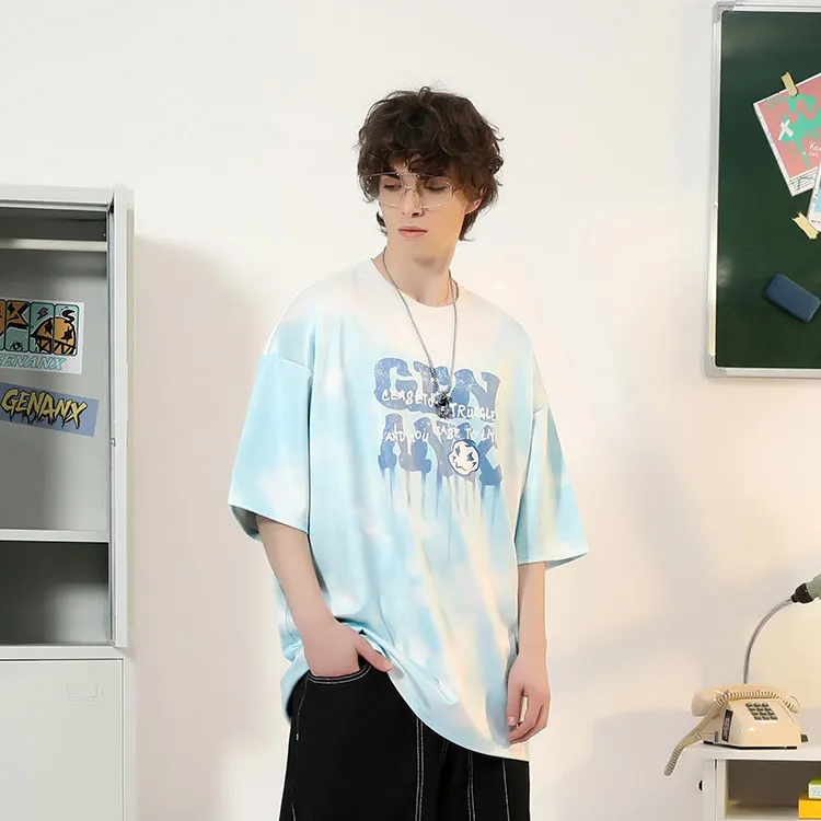 GENANX T Shirt Unisex Print Blue-3