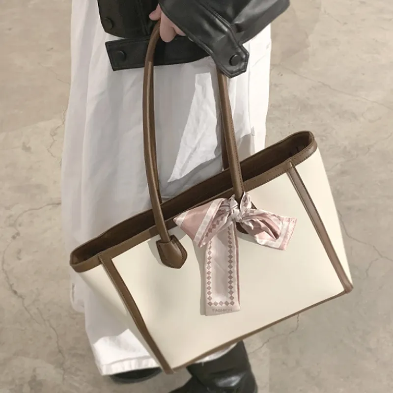 JANE KLAIN PU Tote Bag, Shopping Bag, Handbag, Shoulder Bag Regular Women's Black/White & Coffee/White & Black-4