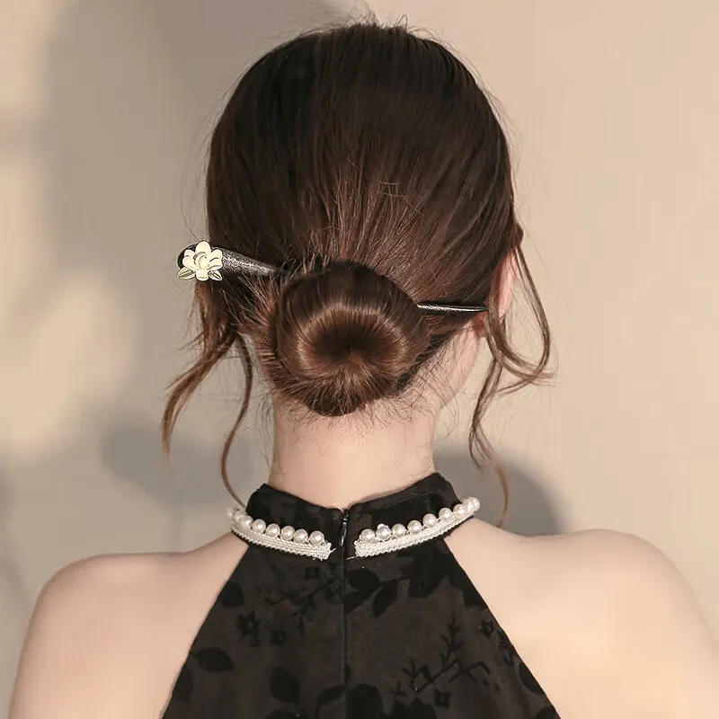SENDME Hairpins Women's Gardenia Wood Hairpin-5