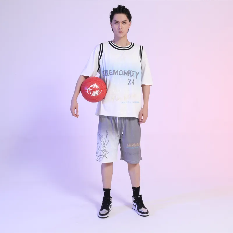 FireMonkey Basketball Shorts Unisex Gray-5