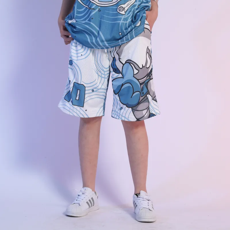 FireMonkey Basketball Shorts Unisex White-4