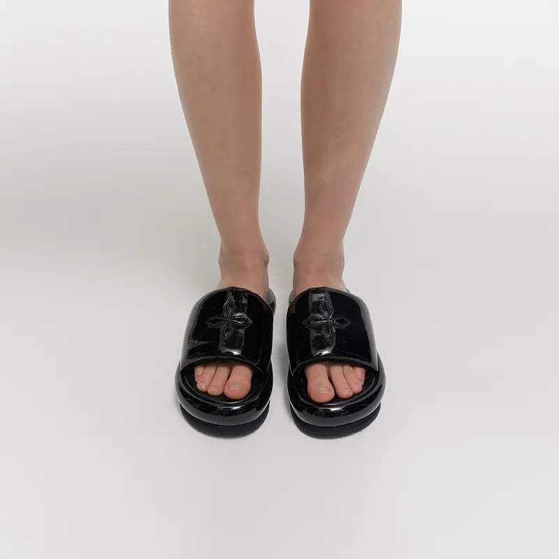 SMFK Slide Slippers Women's Black Lightning-3