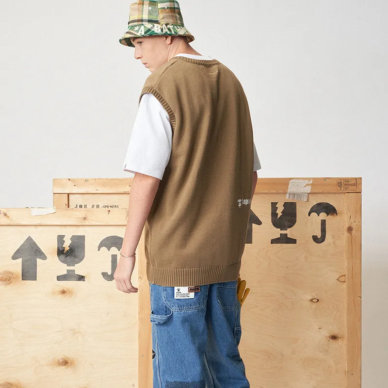 Aape Logo-patch Knit Sweater Vest-2