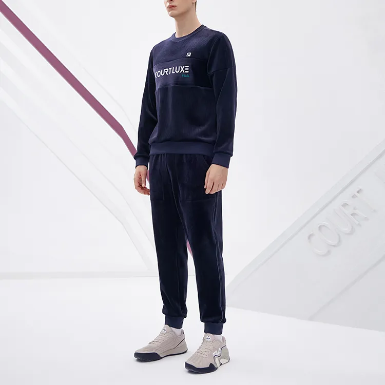 FILA Athletics Knitted Sweatpants Men Royal Blue-2
