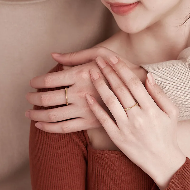 FANCI 18K Gold/14K Gold With Lab Grown Diamond Rings Unisex-4
