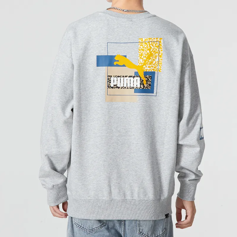 PUMA Sweatshirts Men Light Gray-3