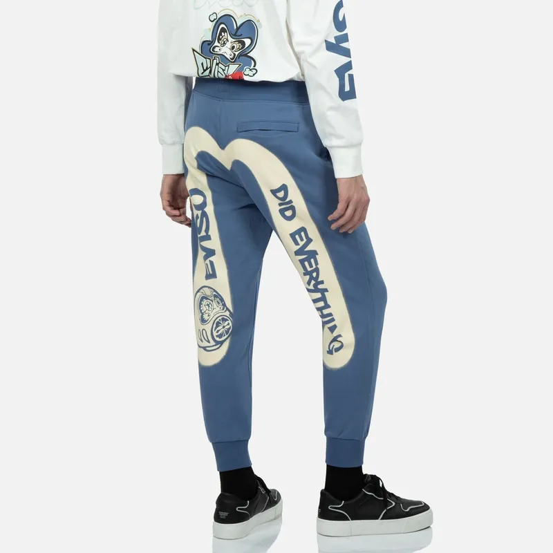 EVISU SS23 Knitted Sweatpants Men's Dark Blue-2