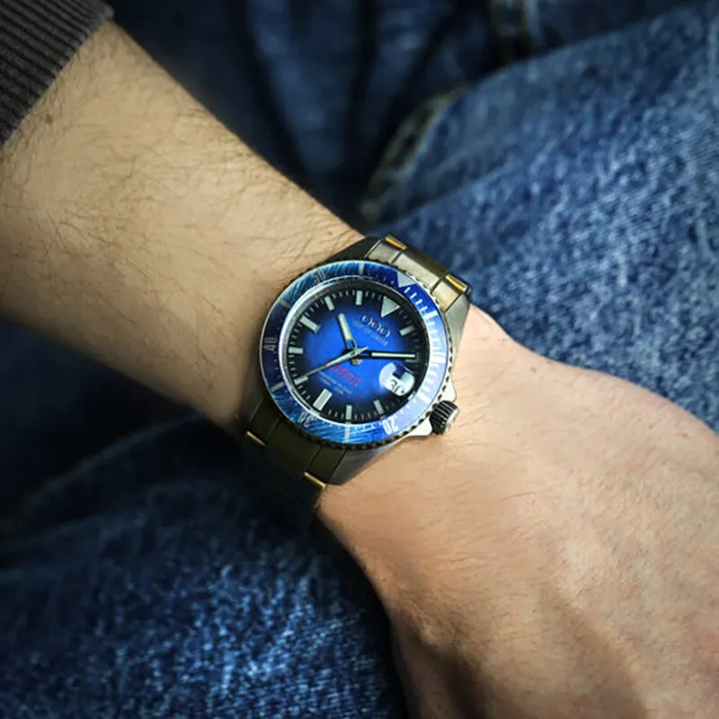 OUT OF ORDER Wrist Watch Manual Mechanical Movement Stainless Steel Strap Blue Dial Men's Watches OOO.001 21.BL-3