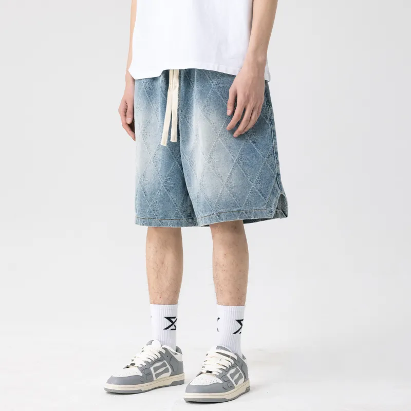 XINYINSU Denim Shorts Unisex Blue-3